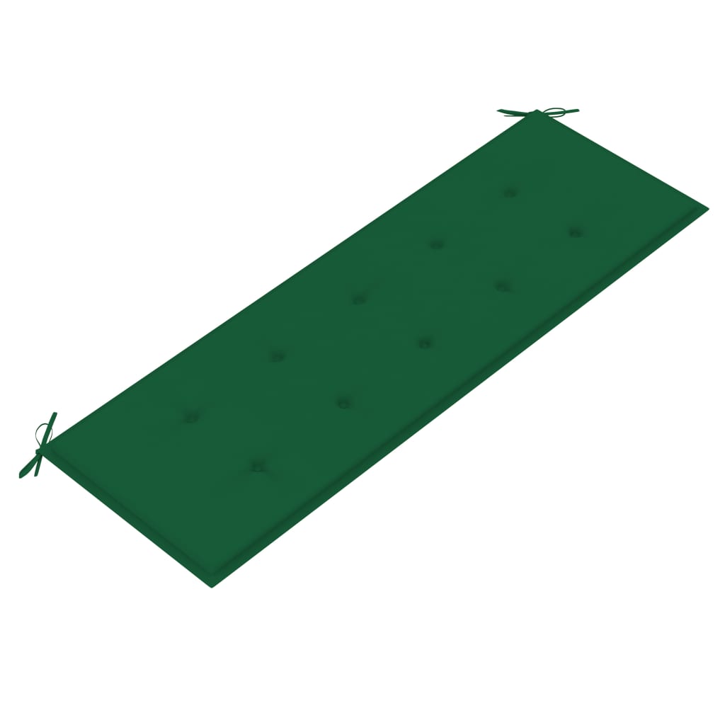 vidaXL Batavia-penkki vihreä tyyny 150 cm täysi tiikki