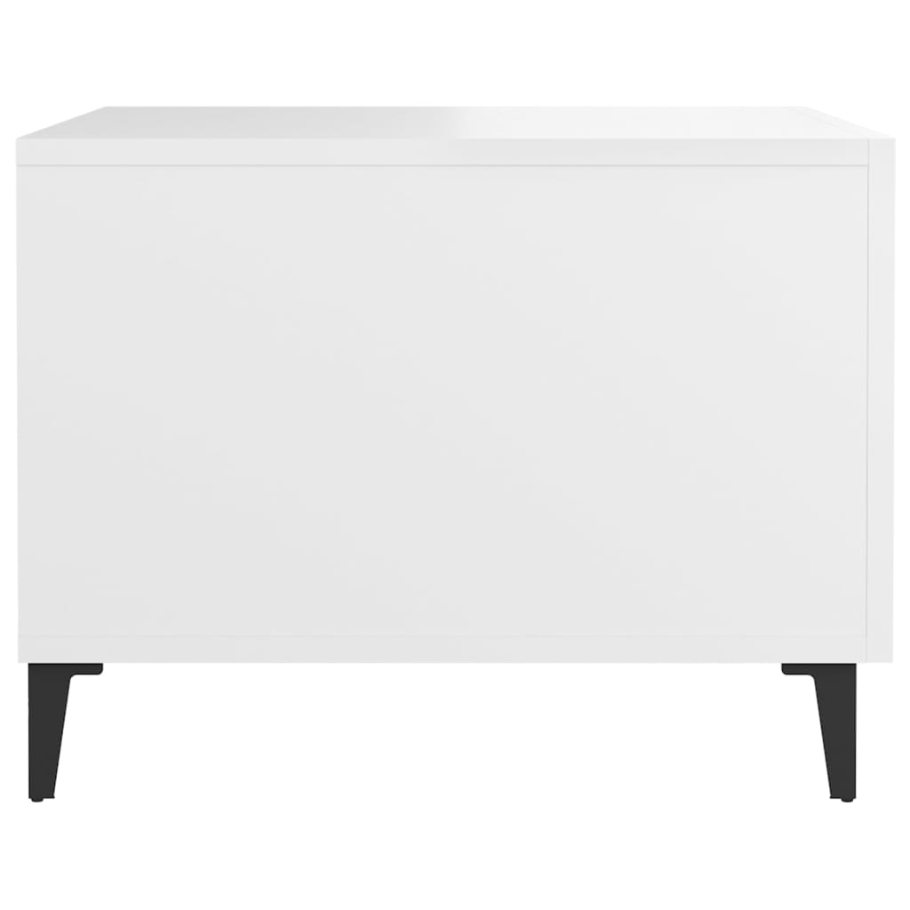 vidaXL Sohvapöytä metallijaloilla valkoinen 50x50x40 cm