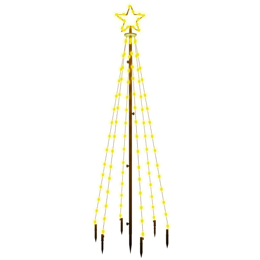 vidaXL Joulukuusi piikillä 108 lämpimän valkoista LED-valoa 180 cm