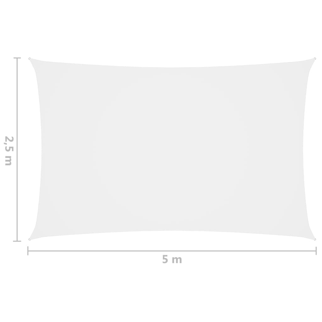 vidaXL Aurinkopurje Oxford-kangas suorakaide 2,5x5 m valkoinen