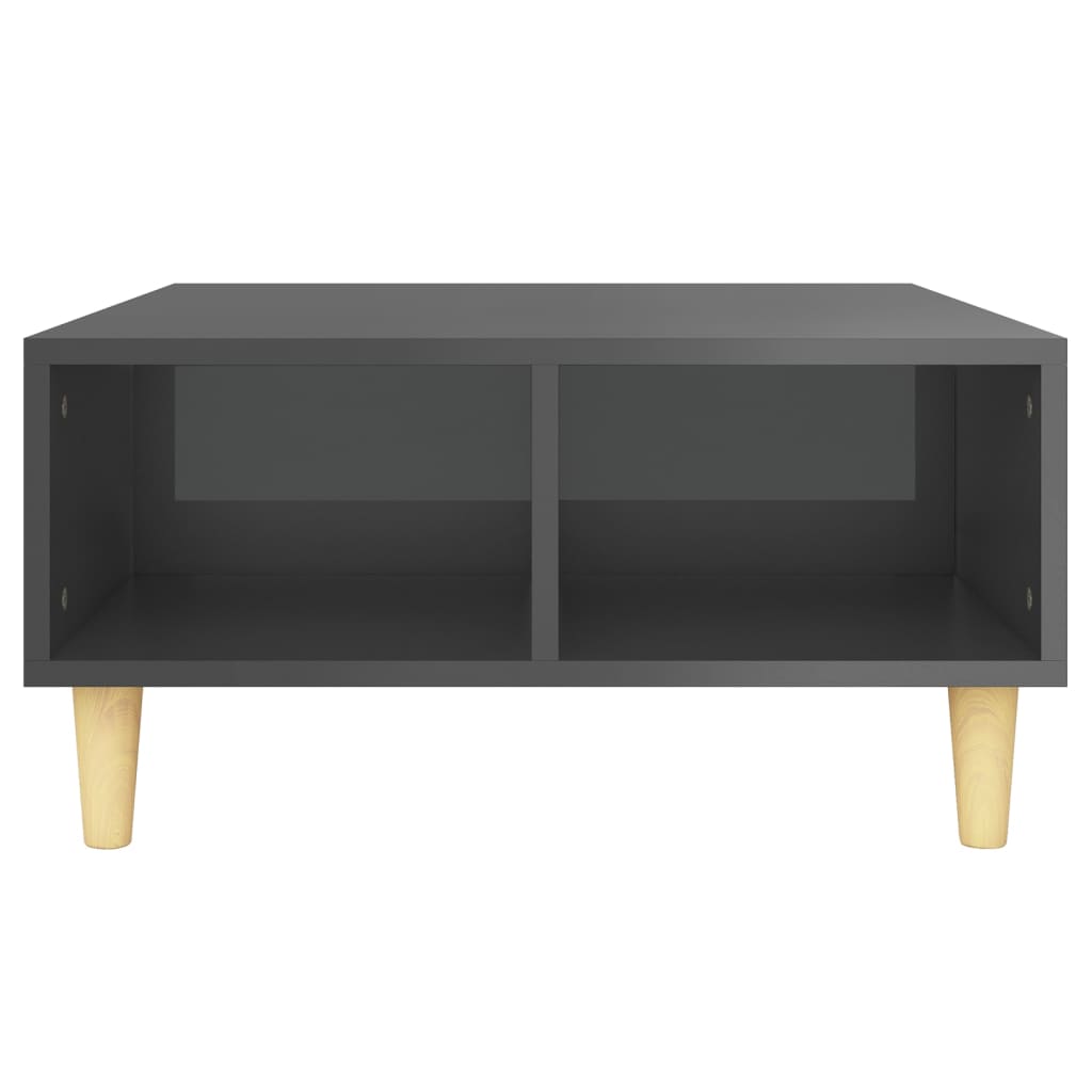 vidaXL Sohvapöytä korkeakiilto harmaa 60x60x30 cm lastulevy