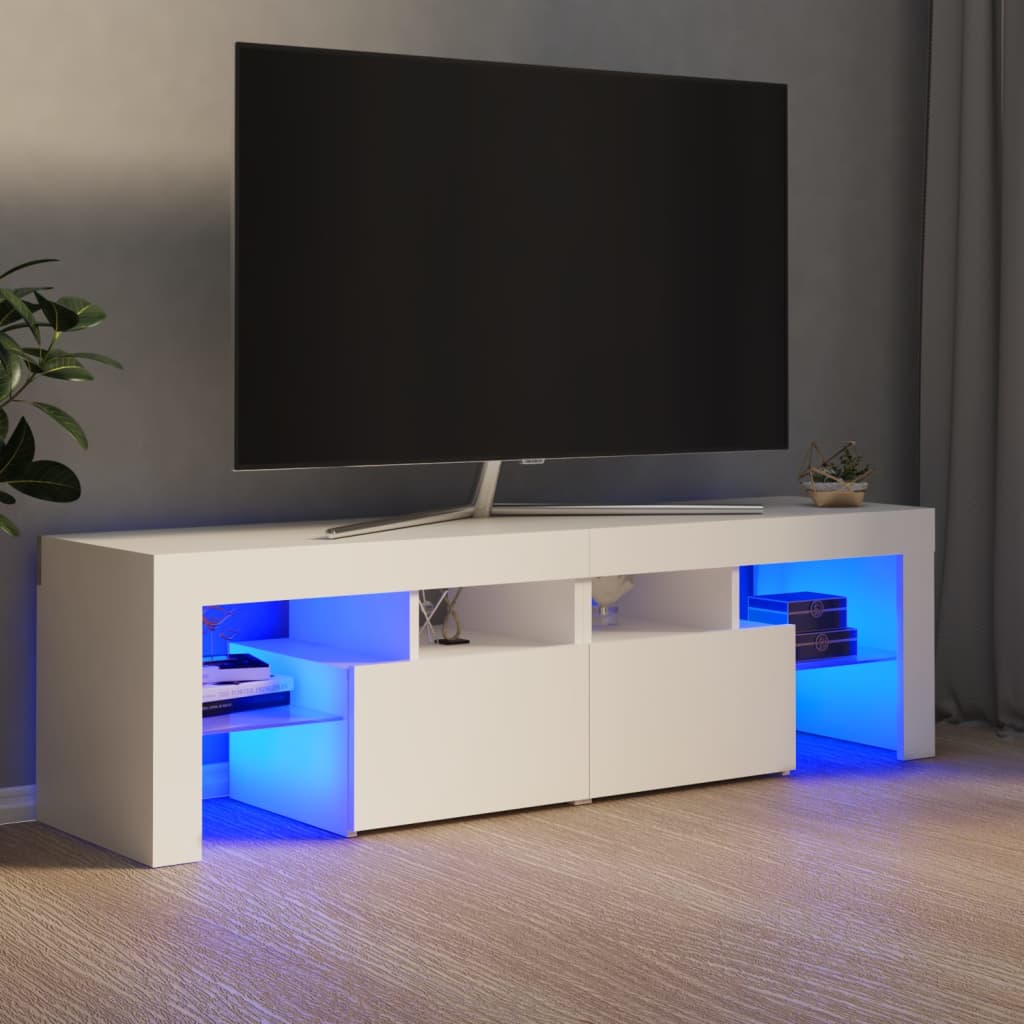 vidaXL TV-taso LED-valoilla valkoinen 140x36,5x40 cm