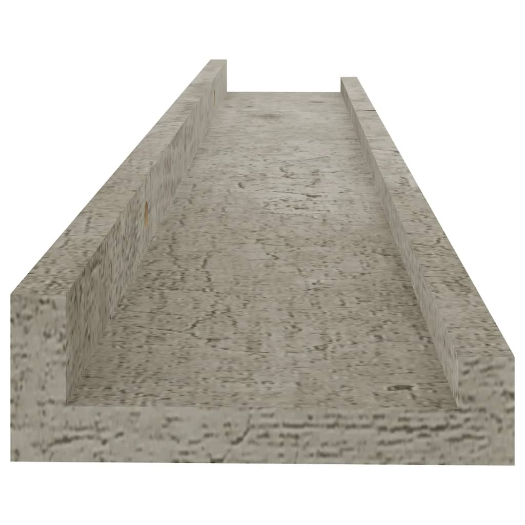 vidaXL Seinähyllyt 2 kpl betoninharmaa 60x9x3 cm