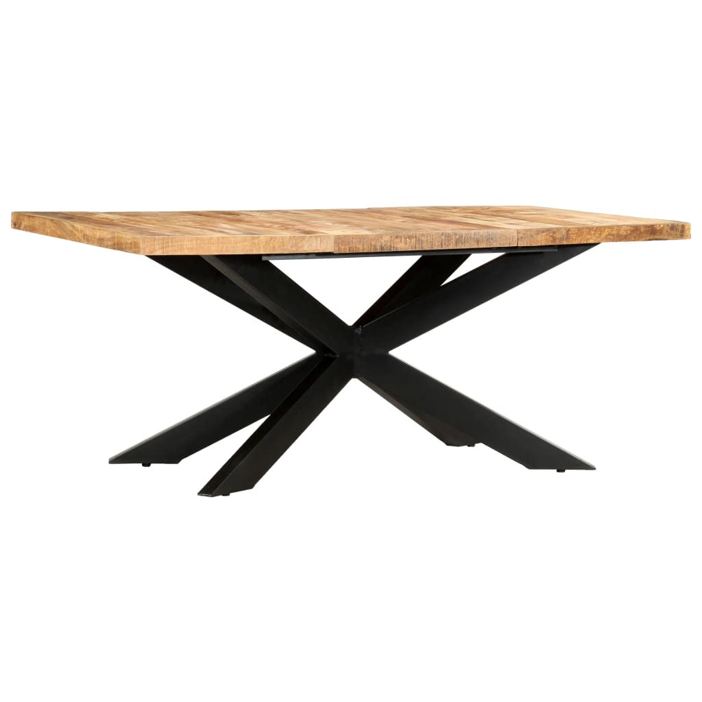 vidaXL Ruokapöytä 180x90x76 cm täysi karkea mangopuu