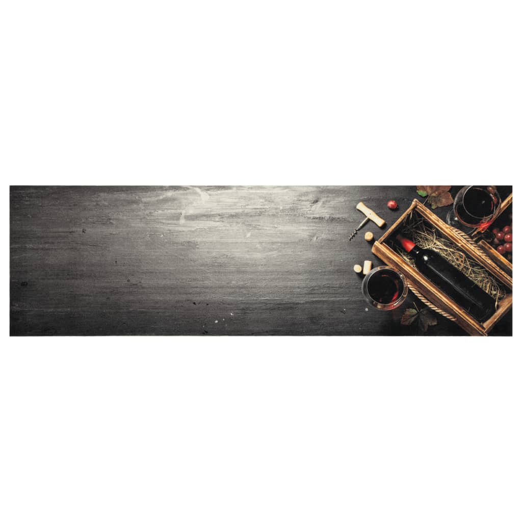 vidaXL Keittiön pestävä lattiamatto viinipullo 45x150 cm sametti
