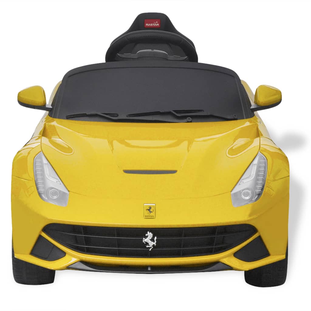 vidaXL Ajettava Leluauto "Ferrari F12" Keltainen 6V kauko-ohjauksella