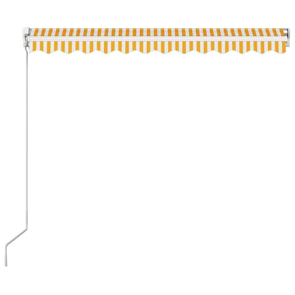 vidaXL Manuaalisesti sisäänkelattava markiisi 300x250cm keltavalkoinen