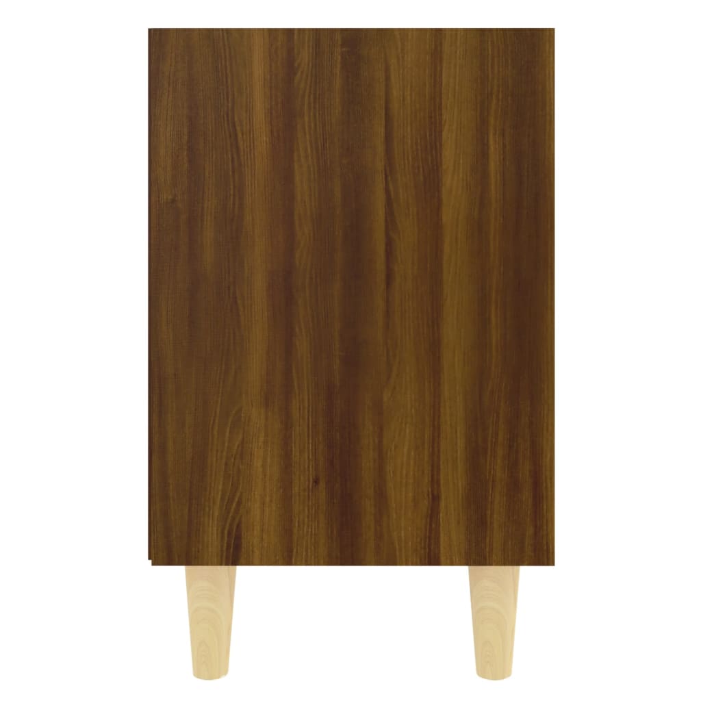 vidaXL Yöpöytä täyspuujaloilla ruskea tammi 40x30x50 cm