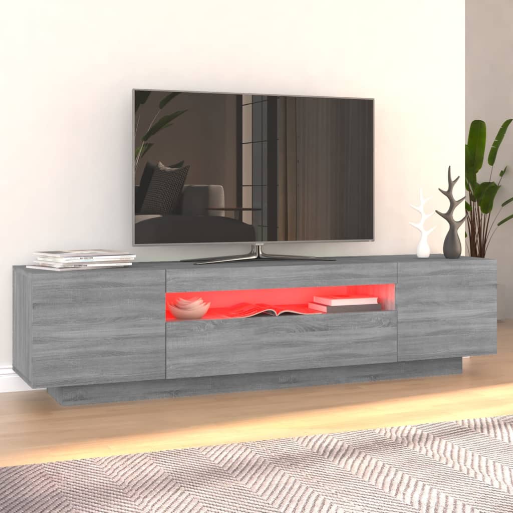 vidaXL TV-taso LED-valoilla harmaa Sonoma 160x35x40 cm