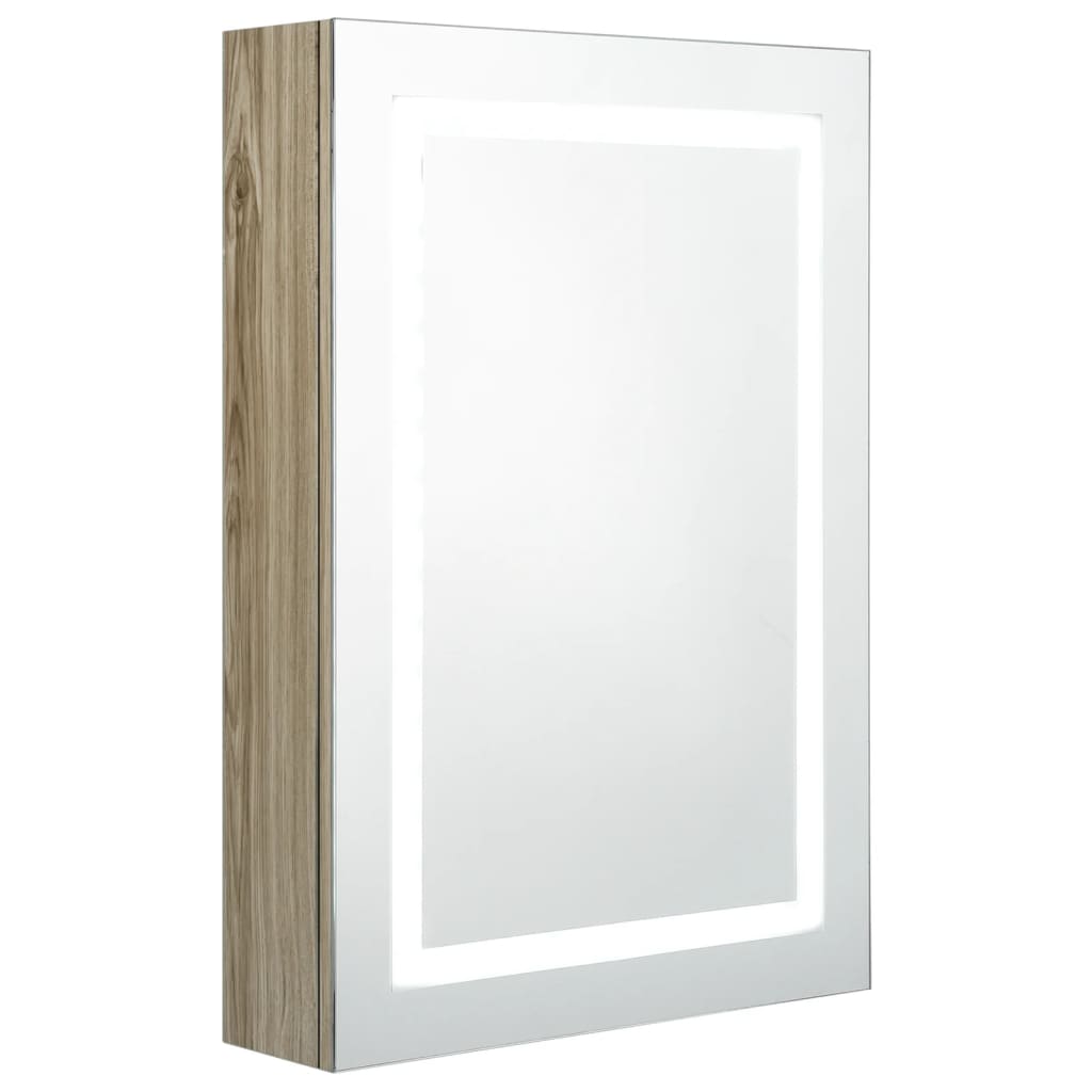 vidaXL LED kylpyhuoneen peilikaappi tammi 50x13x70 cm