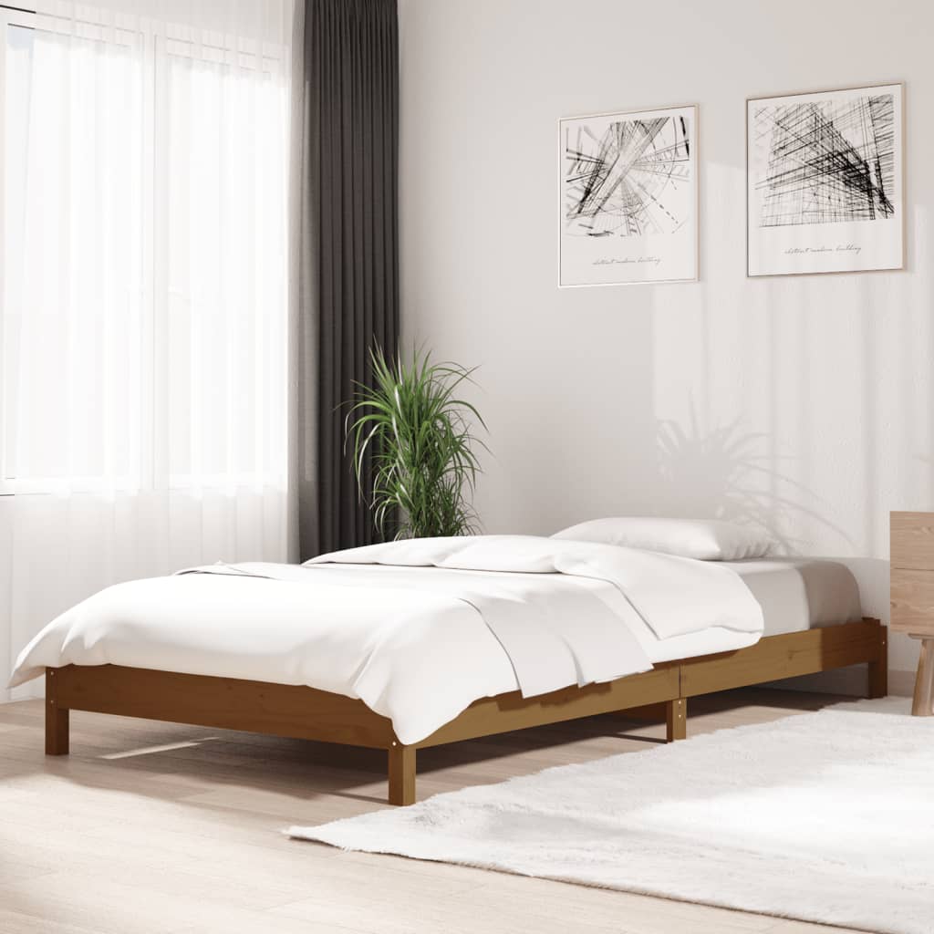 vidaXL Pinottava sänky hunajanruskea 75x190 cm täysi mänty