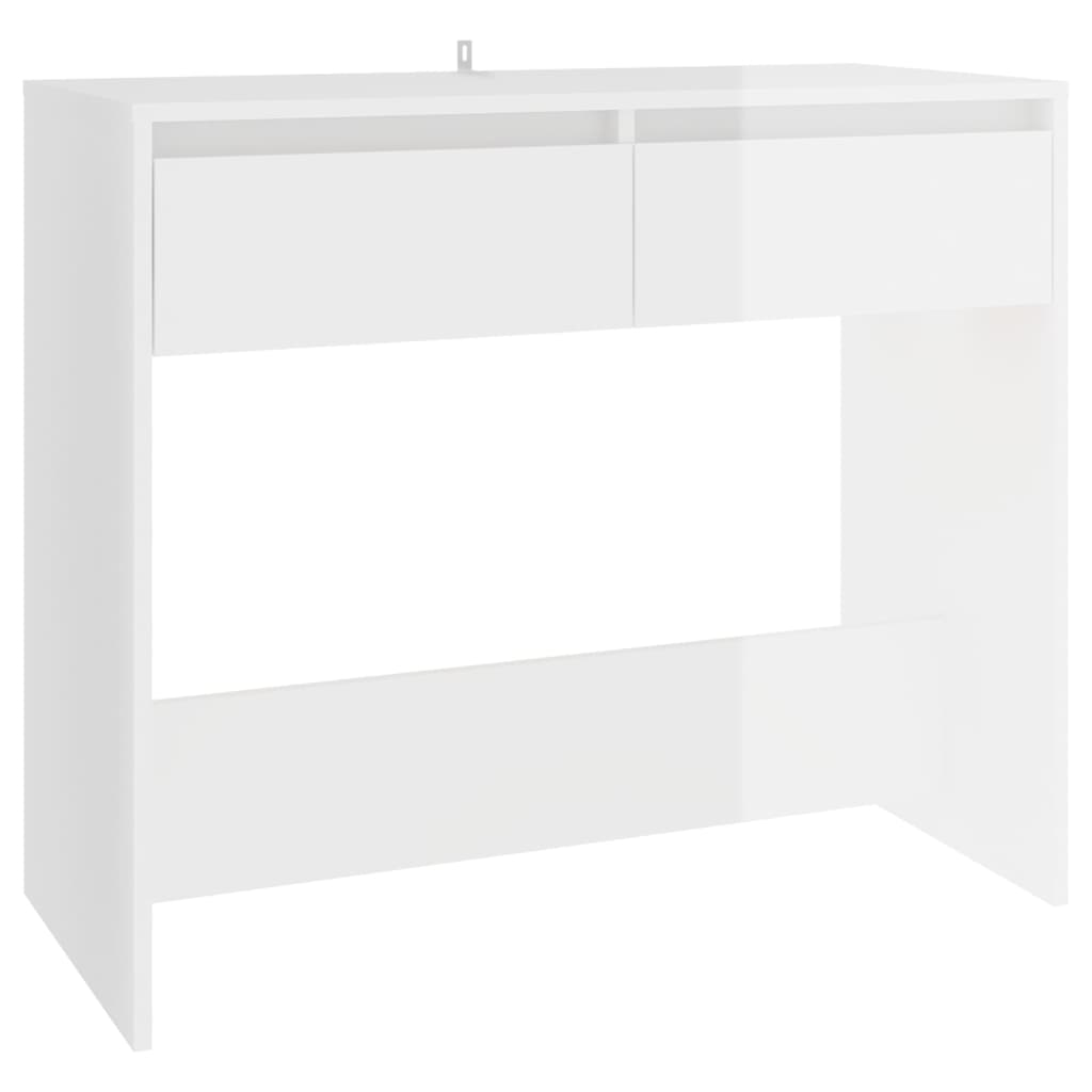 vidaXL Konsolipöytä korkeakiilto valkoinen 89x41x76,5 cm teräs
