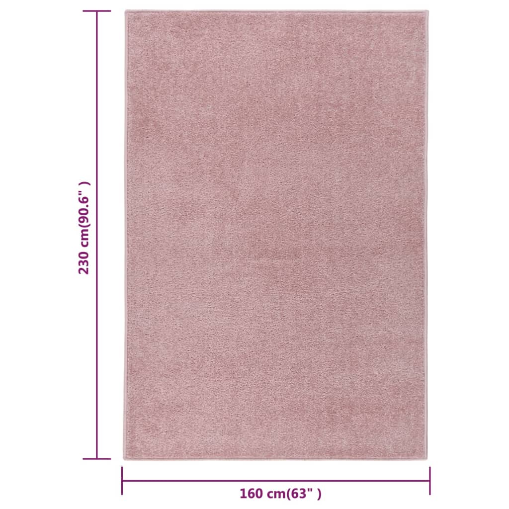 vidaXL Lyhytnukkainen matto 160x230 cm pinkki