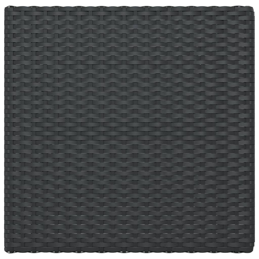 vidaXL Taitettava bistropöytä musta 55x54x71 cm polyrottinki