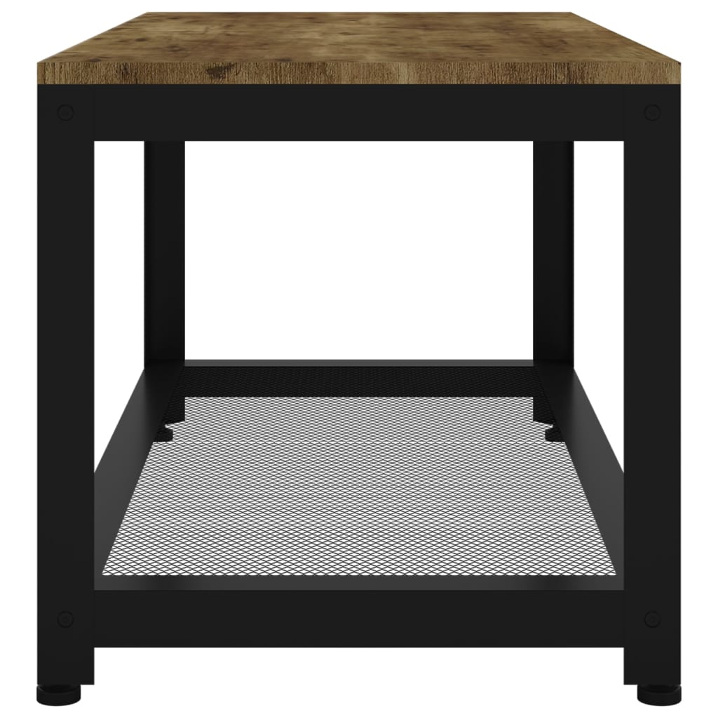 vidaXL Sohvapöytä tummanruskea ja musta 90x45x45 cm MDF ja rauta