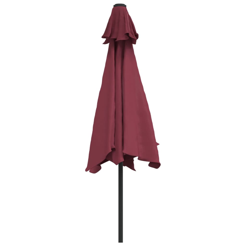 vidaXL Aurinkovarjo metallitangolla viininpunainen 300 cm