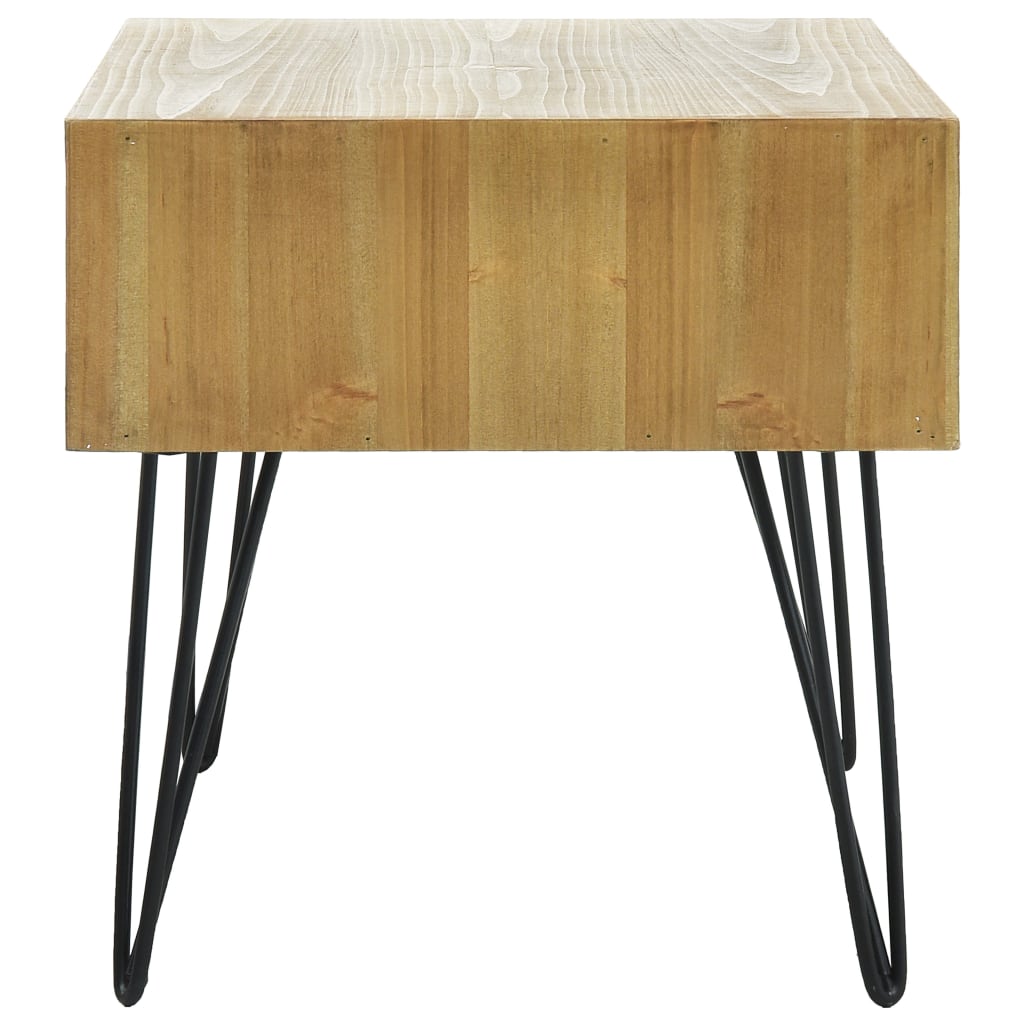 vidaXL Sohvapöytä 2 laatikolla kaiverrettu ruskea 80x40x40,5 cm puu