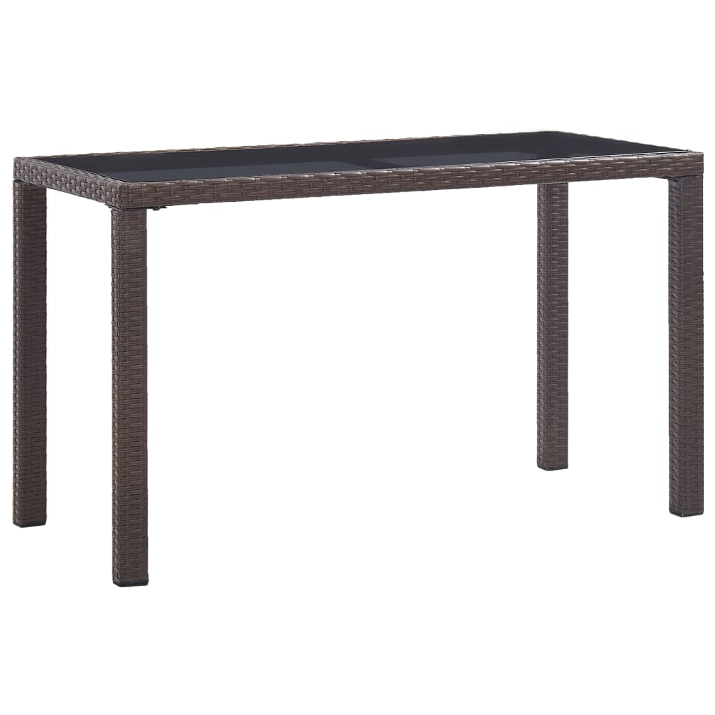 vidaXL Puutarhapöytä ruskea 123x60x74 cm polyrottinki