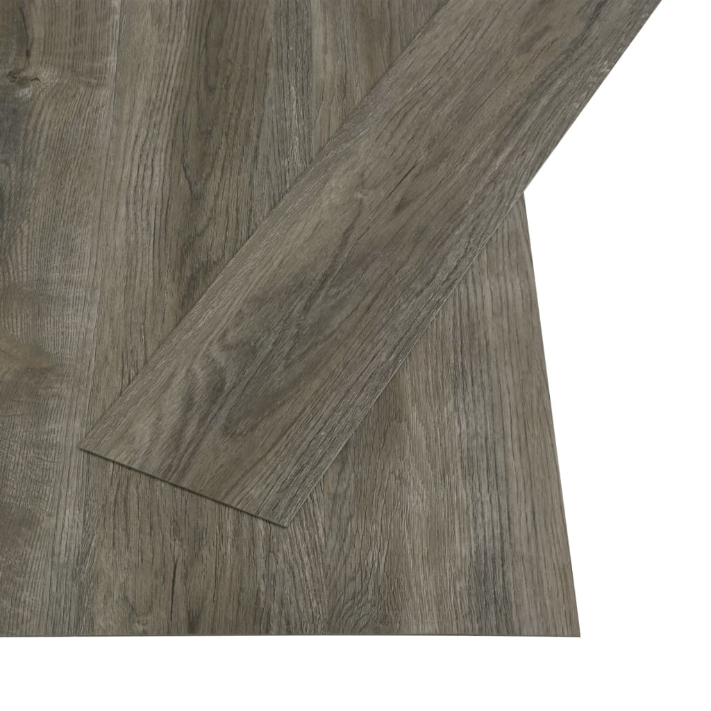 vidaXL Itsekiinnittyvä lattialankku 4,46 m² 3mm PVC harmaa ja ruskea
