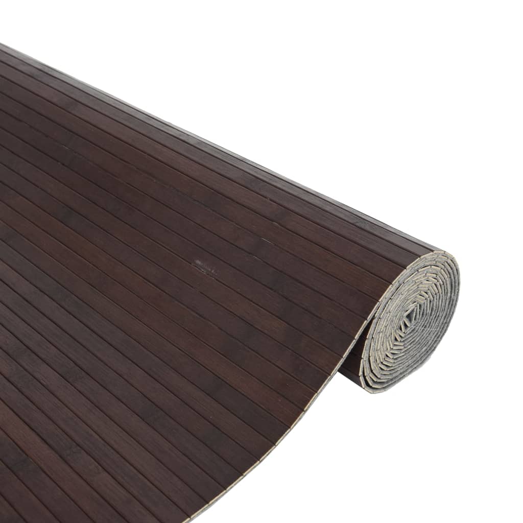 vidaXL Matto suorakaide tummanruskea 80x300 cm bambu