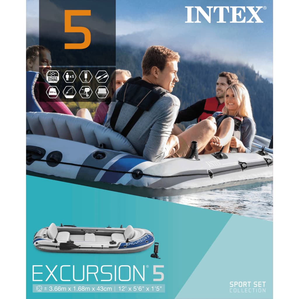 Intex Excursion 5 Kumivene airoilla ja pumpulla 68325NP