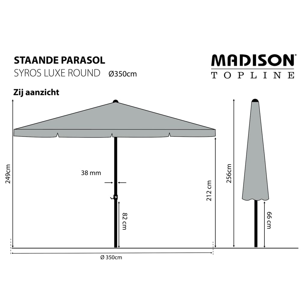Madison Päivänvarjo Syros Luxe 350 cm pyöreä taupe