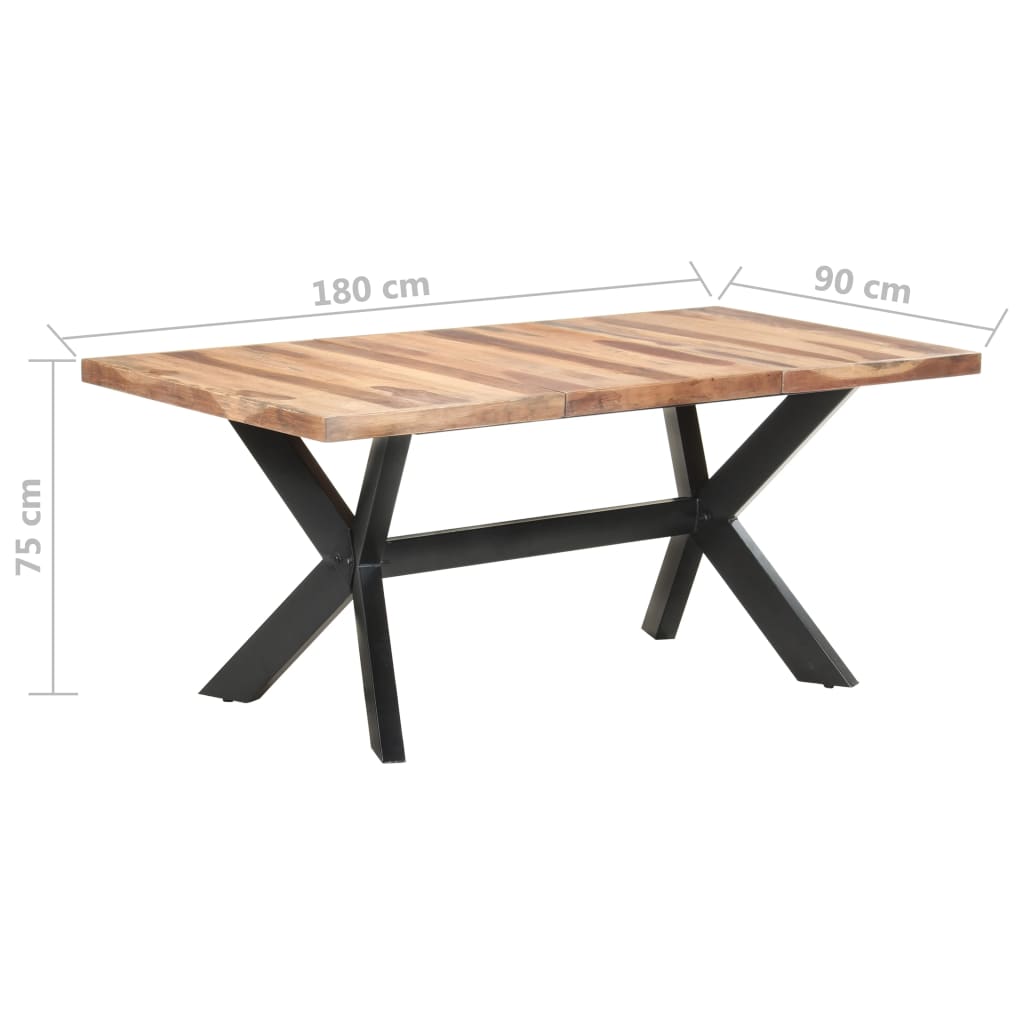 vidaXL Ruokapöytä 180x90x75 cm täysi puu hunajaviimeistelyllä