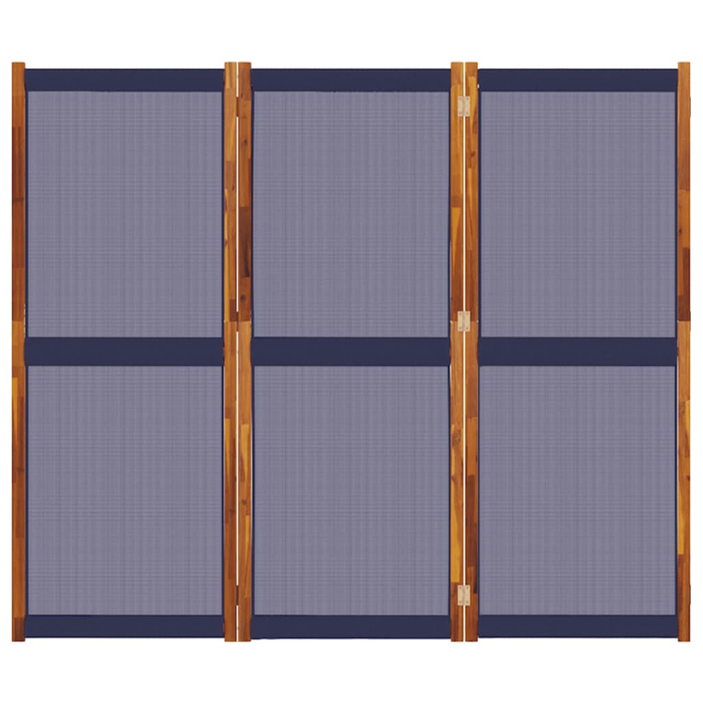 vidaXL 3-paneelinen tilanjakaja tummansininen 210x180 cm