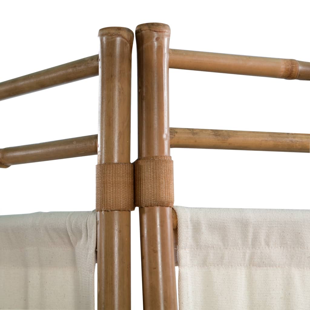 vidaXL Kokoontaitettava huoneenjakaja 3 paneelia bambu ja kangas 120cm