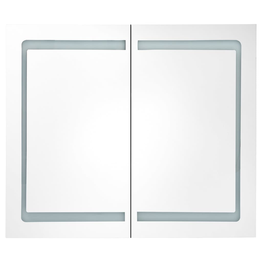vidaXL LED kylpyhuoneen peilikaappi kiiltävä musta 80x12x68 cm
