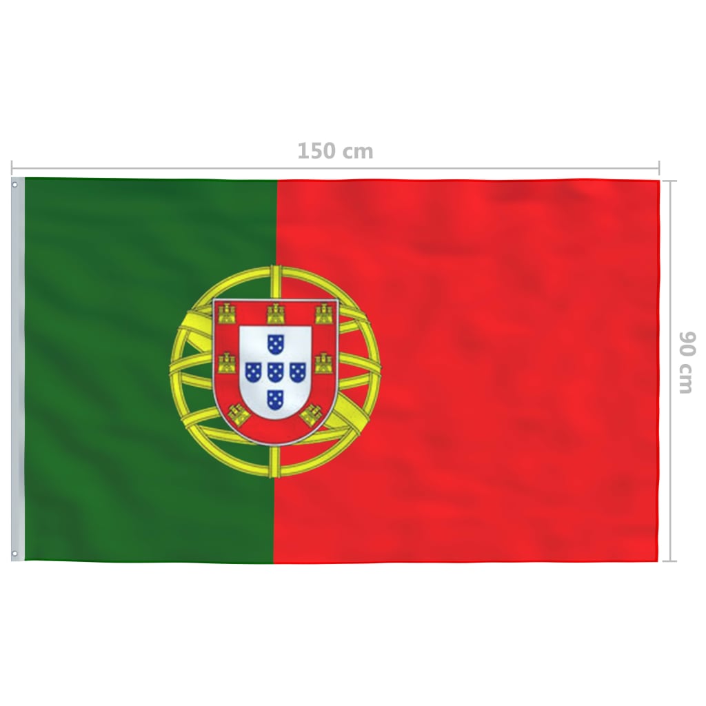 vidaXL Portugalin lippu ja tanko alumiini 6,2 m