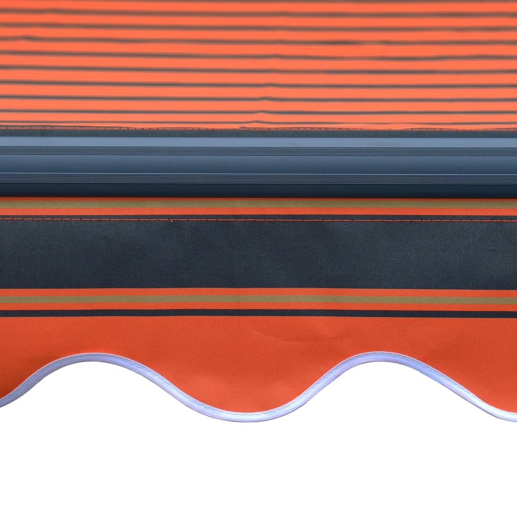 vidaXL Käsin sisäänkelattava markiisi LEDillä 450x300cm oranssi/ruskea