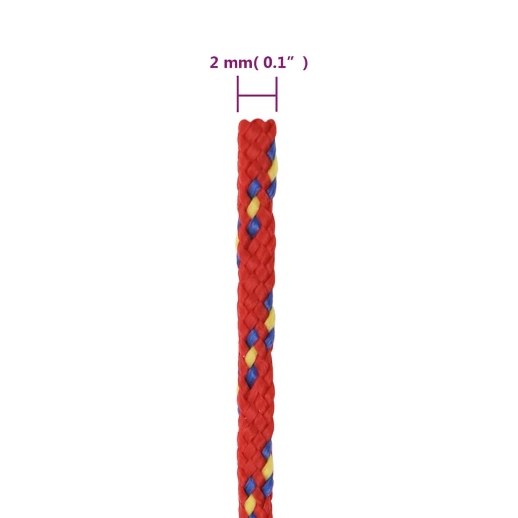 vidaXL Veneköysi punainen 2 mm 25 m polypropeeni