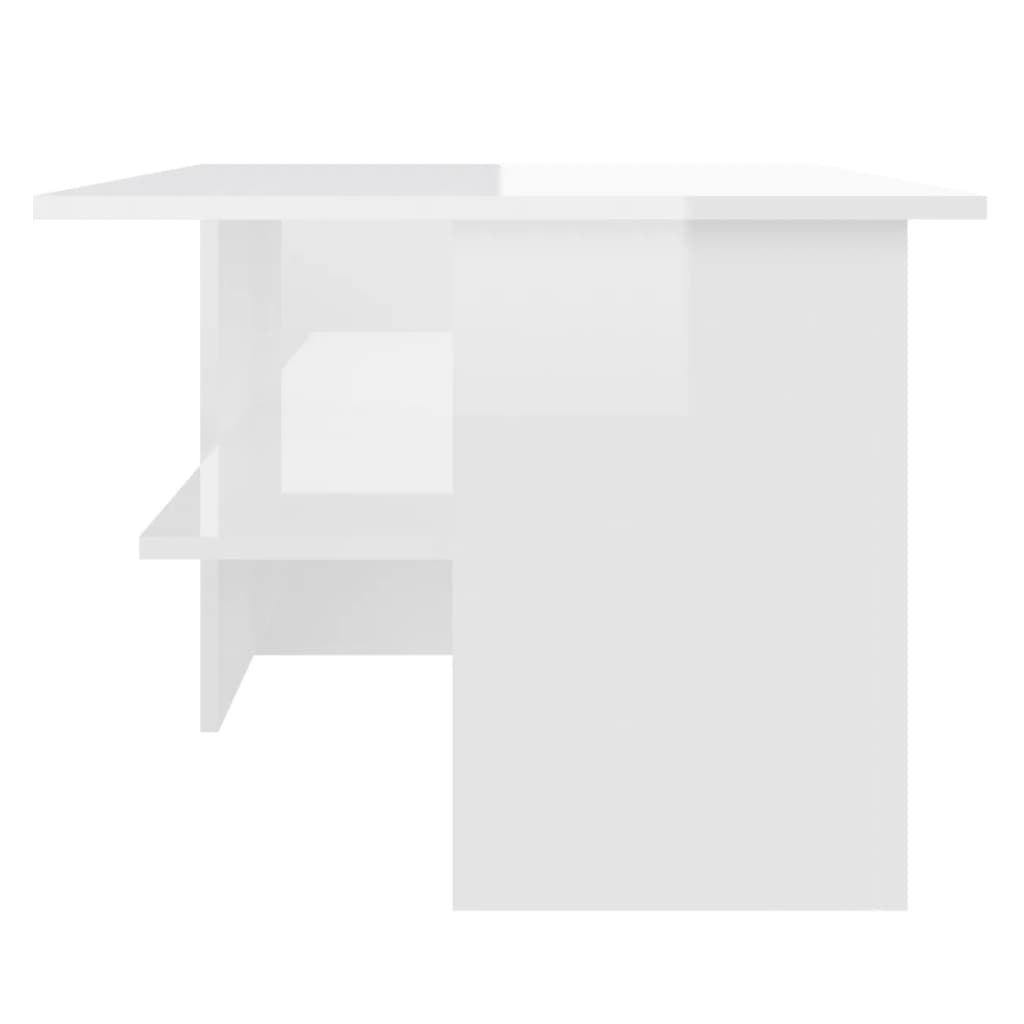 vidaXL Sohvapöytä korkeakiilto valkoinen 90x60x46,5 cm lastulevy