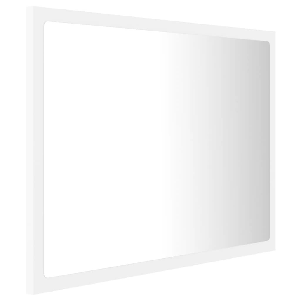 vidaXL LED-kylpyhuonepeili valkoinen 60x8,5x37 cm akryyli