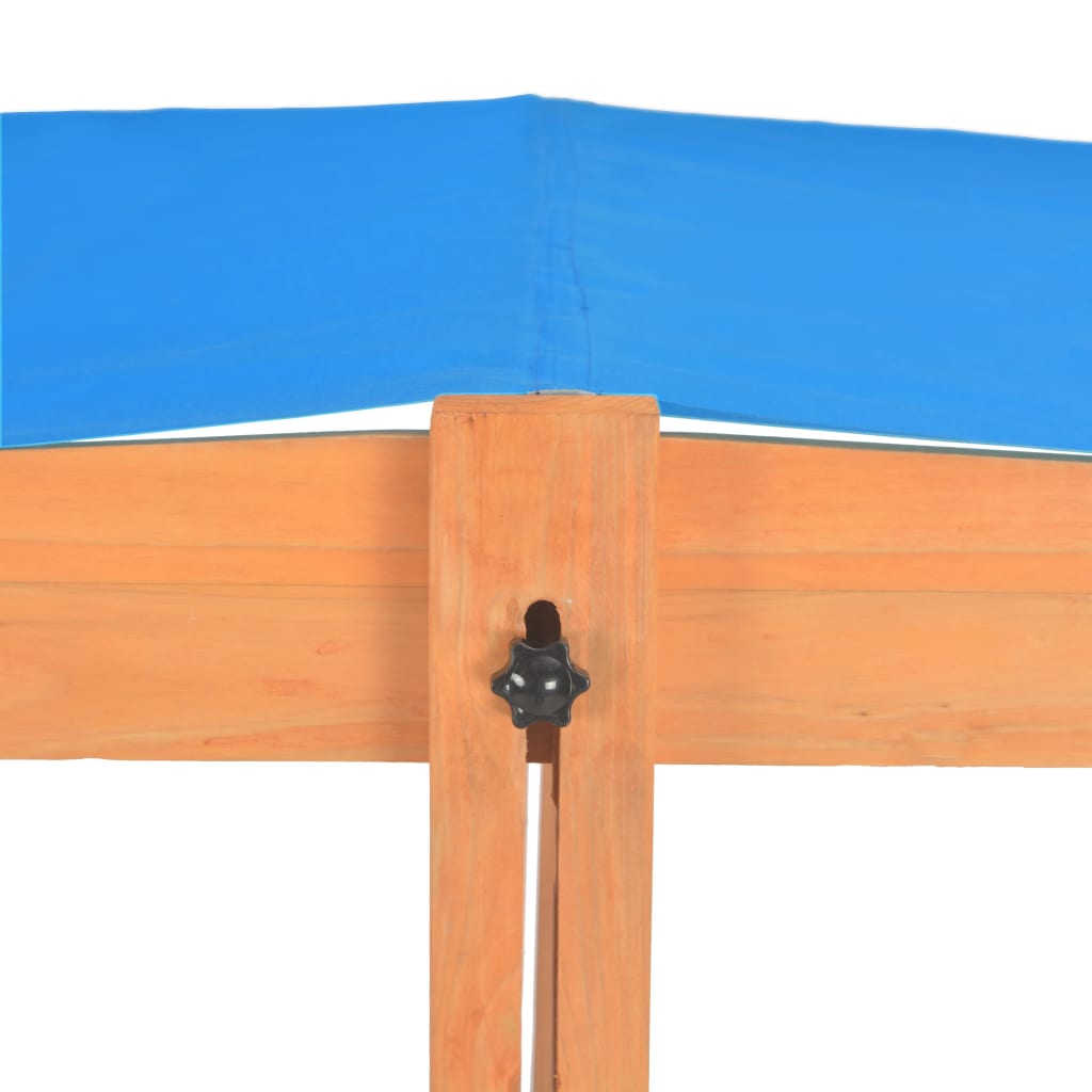 vidaXL Hiekkalaatikko säädettävällä katolla kuusi sininen UV50