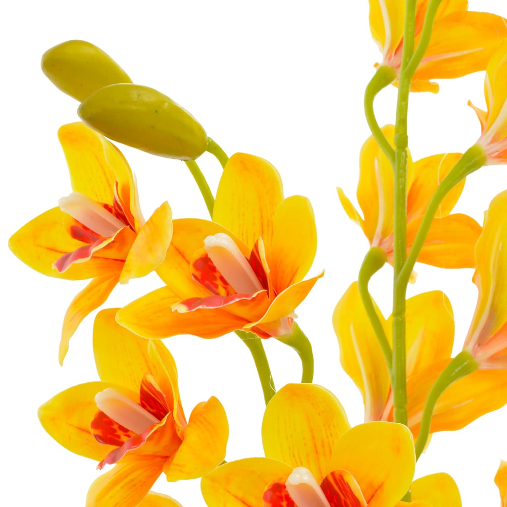 vidaXL Tekokukka ruukulla orkidea keltainen 90 cm