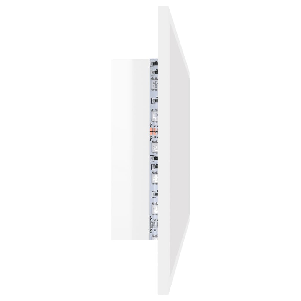 vidaXL LED-kylpyhuonepeili korkeakiilto valk. 100x8,5x37 cm akryyli