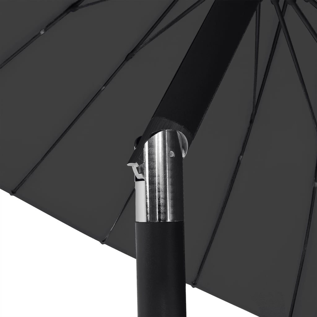 vidaXL Aurinkovarjo alumiinitanko 270 cm musta