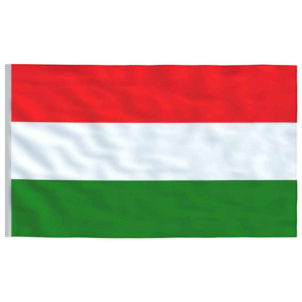 vidaXL Unkarin lippu ja tanko alumiini 6 m