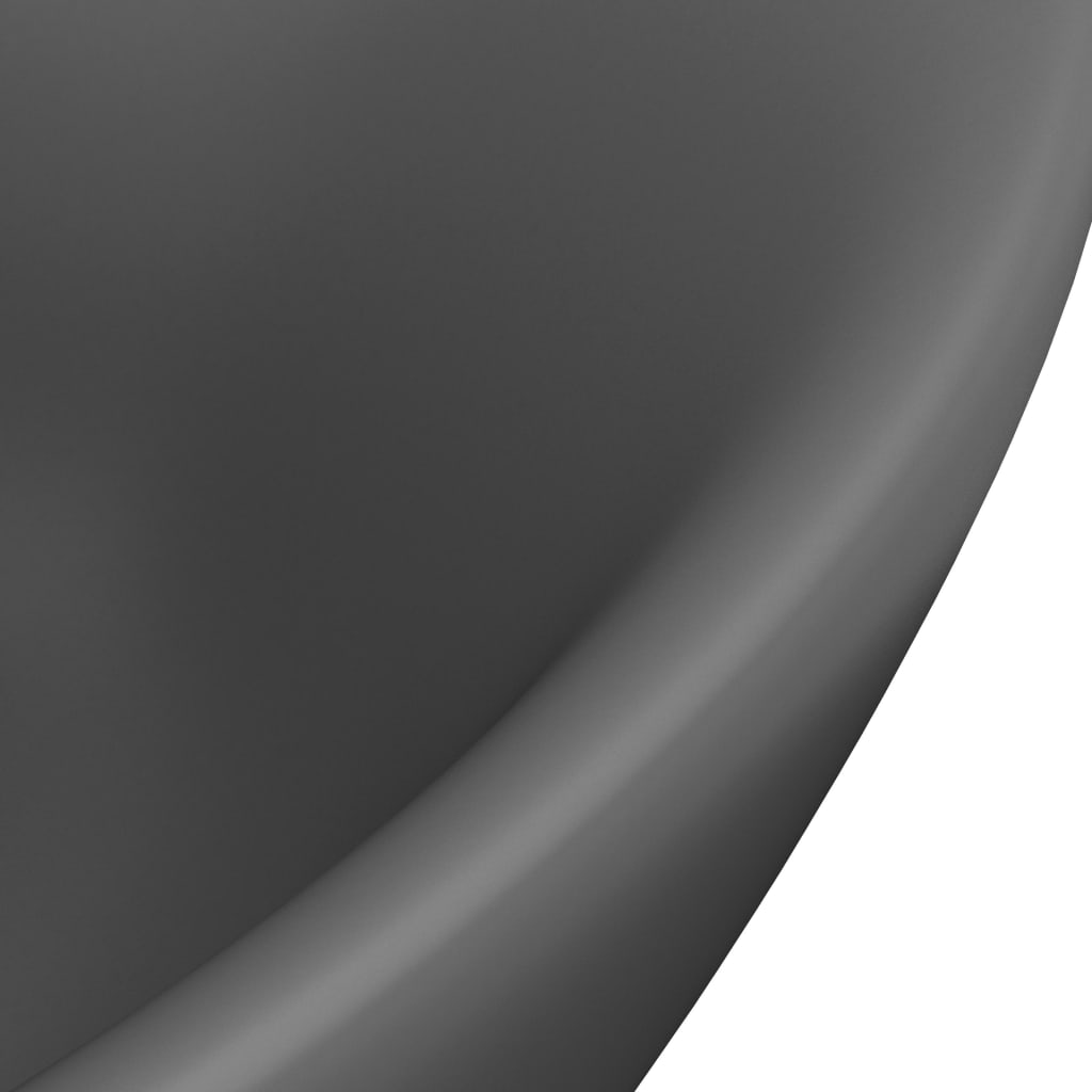 vidaXL Ylellinen pesuallas ovaali matta tummaharmaa 58,5x39 cm keraami