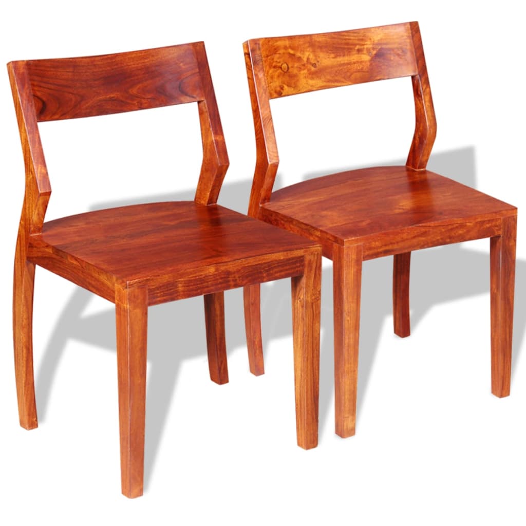 vidaXL Ruokapöydän tuolit 2kpl kiinteä akaasiapuu seesampinnoituksella