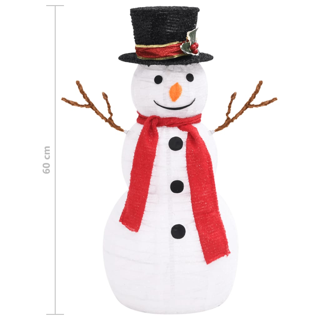 vidaXL Lumiukko joulukoriste LED-valoilla ylellinen kangas 60 cm