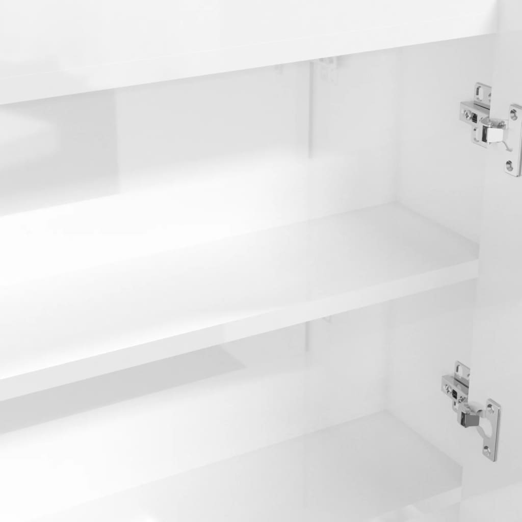 vidaXL LED kylpyhuoneen peilikaappi 80x15x60 cm MDF kiiltävä valkoinen