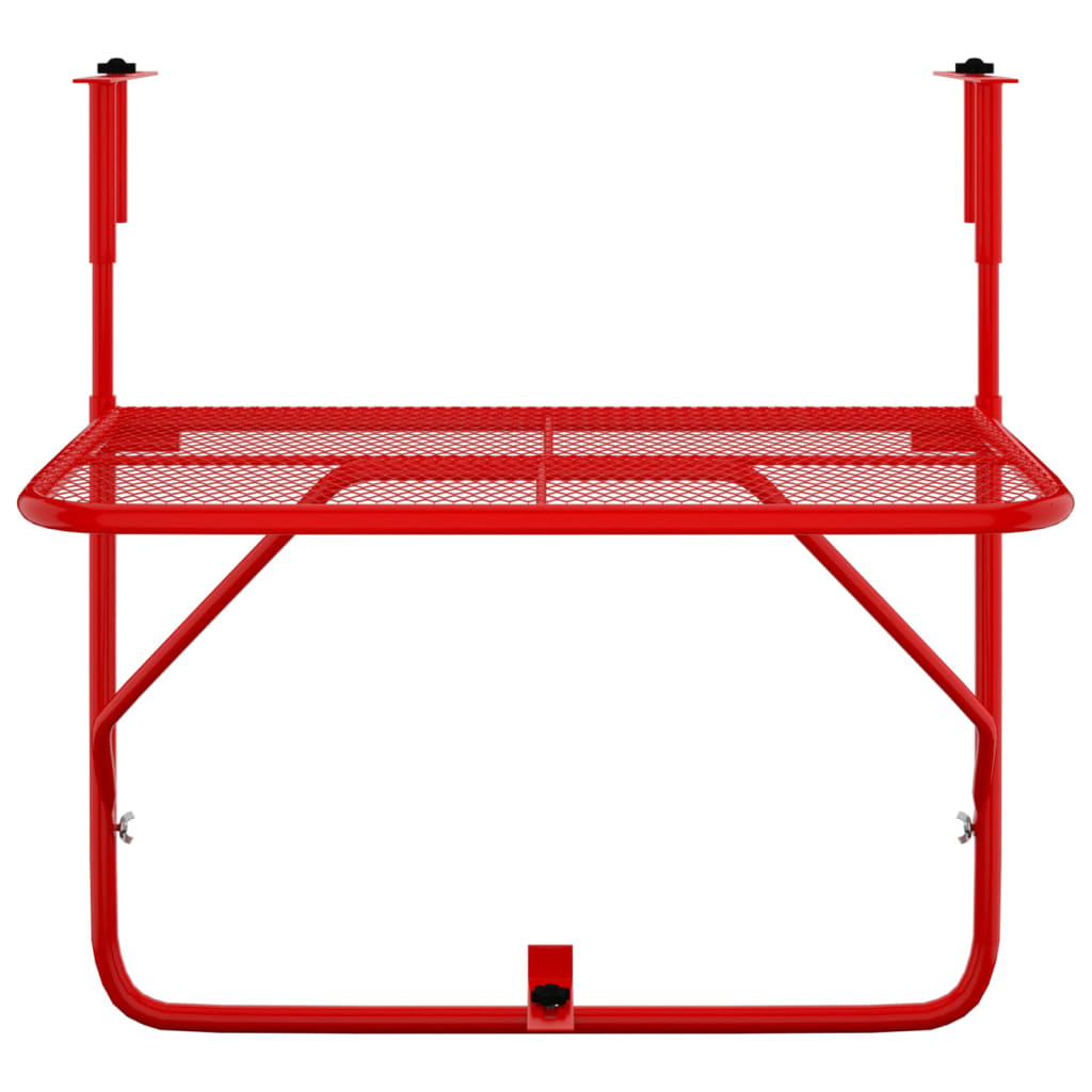 vidaXL Parvekepöytä punainen 60x40 cm teräs