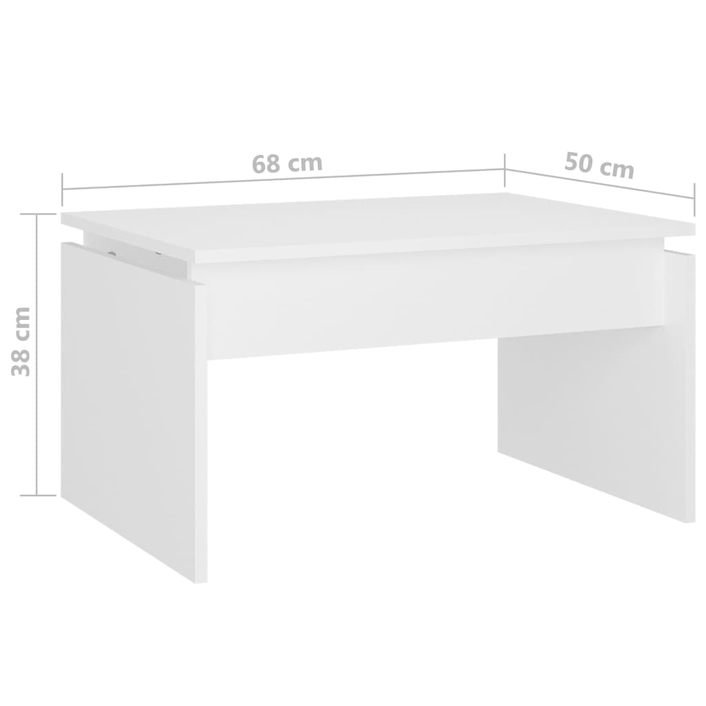 vidaXL Sohvapöytä valkoinen 68x50x38 cm lastulevy