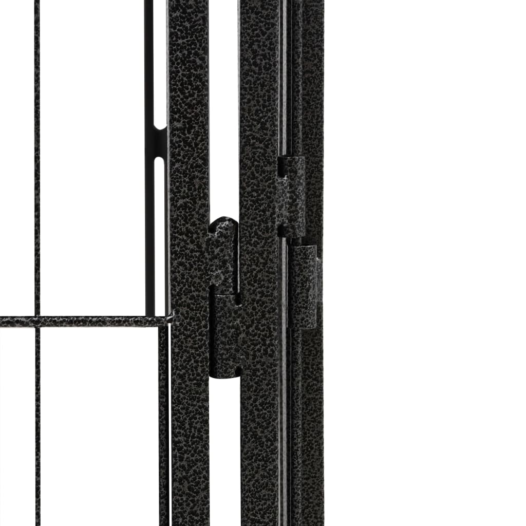 vidaXL Koiranhäkki 16 paneelia musta 100x50 cm jauhemaalattu teräs