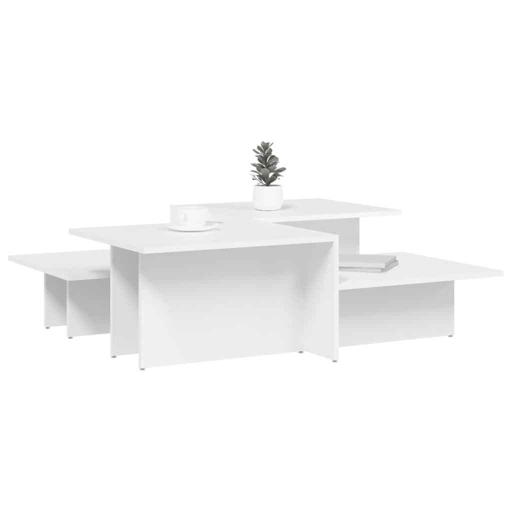 vidaXL Sohvapöydät 2 kpl valkoinen tekninen puu