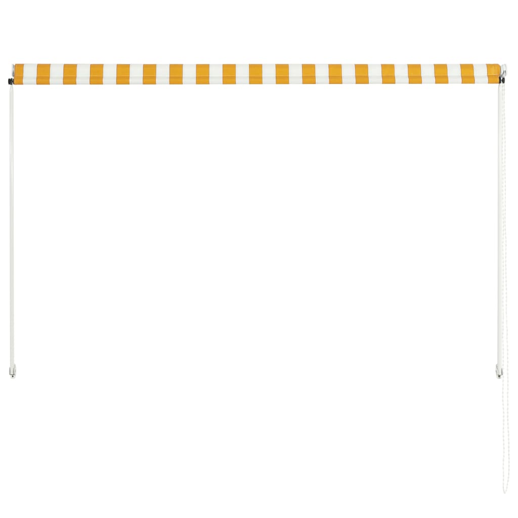 vidaXL Sisäänkelattava markiisi 200x150 cm keltainen ja valkoinen
