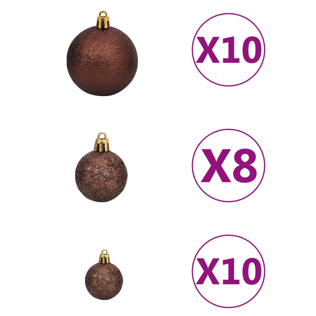 vidaXL Joulukuusi esivalaistu palloilla ja kävyillä 210 cm